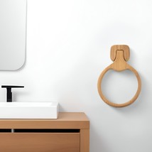 Natural Solid Teak Wood Wall Mount Towel Ring - $427.10 CAD