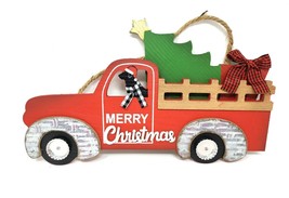 Holiday Time Wooden Truck Merry Christmas Sign - New - £14.95 GBP