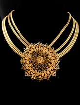 Couture necklace -  Vintage gold Monet 3&quot; brooch - vintage designer snake choker - £180.96 GBP