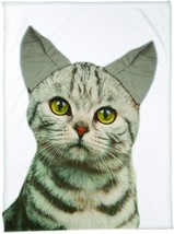 Grey Tabby Kitty Cat Printed Blanket with 3D Ears 50 X 60 - £26.27 GBP