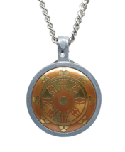 Dharma Wheel Magic Necklace Talisman Pendant 20&quot; Chain Buddhist Good Fortune Uk - £19.07 GBP