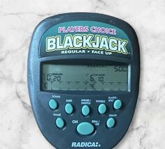 1997 Radica Pocket BLACKJACK 21 Green Handheld Electronic Game Tested Works - $2.08 CAD