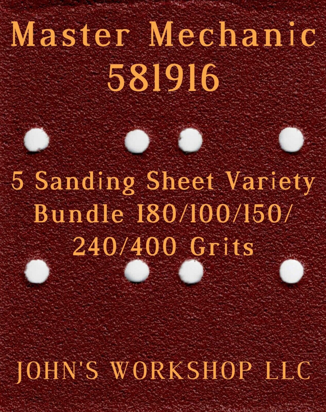 Primary image for Master Mechanic 581916 - 80/100/150/240/400 Grits - 5 Sandpaper Variety Bundle I