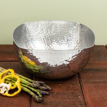 Handcrafted Hammered Stainless Steel Square Centerpiece Bowl - £78.05 GBP