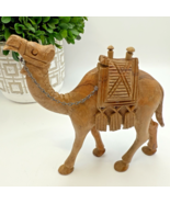 Vintage Carved Wooden Camel Figurine Holy Land Nativity Style Olive Wood... - $24.20