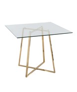 LumiSource Cosmo Dining Table: Glam Square Glass Top - $6,911.15 MXN