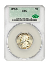 1953-S 25C CACG MS64 - $50.93