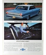 CHEVROLET - 64 Chevy II Super Sport V8 Power 1964 Vintage Print Ad - $12.48
