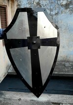 Hand-Forged Gothic Layered Steel Cross Shield Medieval Battle Armor shield - £122.47 GBP