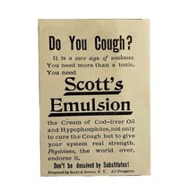Scott&#39;s Emulsion Cough Medicine 1894 Advertisement Victorian Medical ADB... - $369.57 MXN