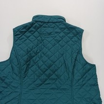 Van Heusen Vest Women’s Green Quilted Lined Full Zip Pockets Vest Size Large image 15