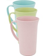 Three (3) ~ Wheat Straw Rice/Plastic Handled Mugs w/Lids ~ 14.8 oz. Coff... - $35.78 CAD