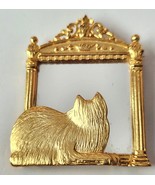 JJ Jonette Jewelry Cat Mirror Brooch Pin Gold Tone Metal  2&quot; x  2 1/4&quot; V... - $19.99