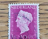 Netherlands Stamp Queen Wilhelmina 10c Used Violet - $1.89