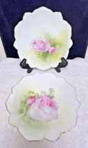 Pair RS Germany Pink Rose Pedal Plates 6 1/4 Inches Beautiful - $22.28