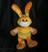 Gund Threads Patchwork Rags Orange &amp; Green Bunny Rabbit Stuffed Animal Plush Toy - £18.98 GBP