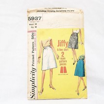 Jiffy A-line Skirt Simplicity 5937 Vintage Sewing Pattern Precut 1965 Size 18 - $17.81