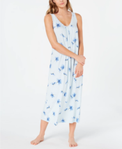 Charter Club Lace Trim Knit Long Blue Iris Print Nightgown Pullover Gown Medium - £30.37 GBP