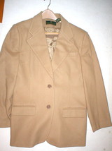 Nice Womens 10 12 Blazer Jacket Office Vintage Embassy Row Beige Wool Camel Line - $217.80