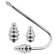 Stainless Steel Anal Hook With 3 Interchangeable Balls, Butt Plug Hook With O Ri - £32.38 GBP