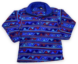 Vtg Patagonia Synchilla Fleece USA 1/4 Zip Jacket Purple Blue Red Youth M 8/10 - £78.34 GBP