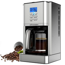 Stainless Steel 12 Cup Drip Coffee Maker, Programmable Coffee Machine Self-Clean - £52.85 GBP