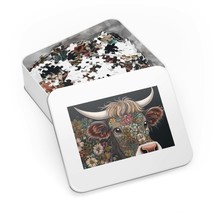 Jigsaw Puzzle in Tin, Highland Cow, Personalised/Non-Personalised, awd-212 (30,  - £28.22 GBP+