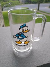 Donald Duck Glass Handled Mug Stein Walt Disney Productions Collectible Vintage - £9.32 GBP