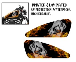 Motorcycle tank sticker / skin skull cards decals 2pcs Fits For Most Harley - £21.34 GBP