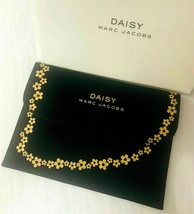 NEW! Authentic MARC JACOBS Daisy Black Pouch Gold flowers Clutch Cosmetic Bag - £23.16 GBP
