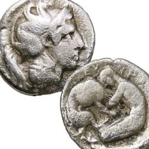 RARE HERAKLES on Right!wrestling Nemean Lion/ATHENA helmeted Head Herakleia Coin - £300.16 GBP