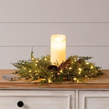 LED Pine Wreath candle ring - CHRISTMAS CEDAR - £29.25 GBP