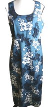 The Hawaiian Dress Size XL Hilo Hattie&#39;s Blue/White Floral Maxi Zip - $24.74