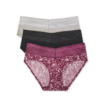 Warners Blissful Benefits Dig-Free Microfiber Lace Hipster 3-Pack, Size 3XL - £11.65 GBP