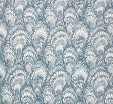 Ballard Designs Fripp Blue Ivory Feathery Floral Multiuse Fabric By Yard 54&quot;W - £22.13 GBP