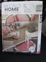 McCall&#39;s 6475 Watermelon Placemats Potholders Pillow Basket Napkin Pattern - £7.77 GBP