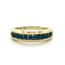 Vintage Sapphire 10K Yellow Gold Band 3/8ct 2.6g Size 8.25 - £271.29 GBP