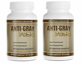 2 Pack Anti Gray 7050 Hair Saw Palmetto Catalase Max Strength Dietary Supplement - £14.26 GBP