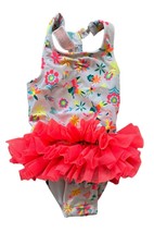 Cat and Jack Swimsuit Baby Girl 18 month White Floral Flounce One Piece - £4.71 GBP