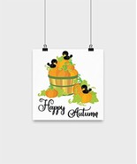 Azcatie Designs Autumn Wall Decor - Happy Autumn Art - Basket with Pumpk... - $24.95