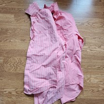 Izod Mens Long Sleeve Button Down Shirt Lot Of 2 Size Large Pink Solid Striped - £11.00 GBP