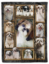 Cute Shih Tzu Fleece Blanket Christmas Gift For Dog Mom Dad Puppy Sofa Blanket - £28.60 GBP+
