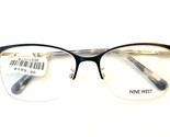 Nine West Eyeglasses  NW8012 400 Satin Navy Gold Half Rim 56-17-140 - €38,37 EUR