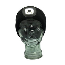  Beanie w/ rechargeable LED Head Lamp - Black - £31.20 GBP