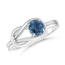 ANGARA Natural London Blue Topaz Solitaire Infinity Knot Ring in Silver (4mm) - $208.05+