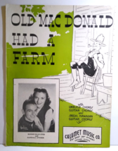 Old Mac Donald Had A Farm Sheet Music 1935 Bonnie Blue Eyes Randall Atcher - $16.19