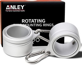 Anley 2pcs 1&quot; Aluminum Flagpole Mounting Rings Set Anti Wrap 360° Rotatable Ring - £10.86 GBP