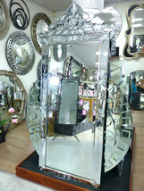 XL Ornate Crown Venetian Mirror Floor Wall FULL LENGTH Dressing Arch HOR... - $873.00
