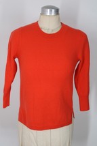 J. Crew S Orange 100% Cashmere Crew Neck 3/4 Sleeve Sweater H0862 - $29.45
