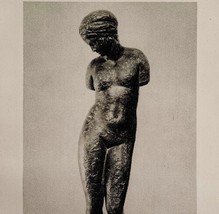 1927 Bronze Statuette Art Print Antique Statue Ephemera 10.25 x 7&quot; - £15.73 GBP